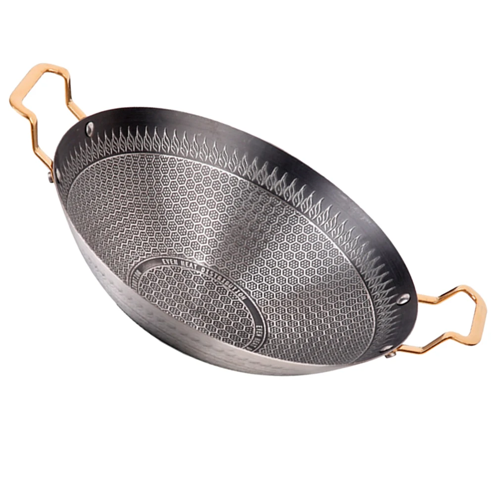 

Non Stick Pan 24cm Stainless Steel Pots Double Handle Kitchenware Cooking Pan Household Fry Griddle Wok Stove Supply