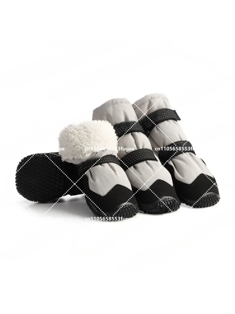 Pet dog shoes cold-resistant and frost-resistant winter warm long dog boots dog shoes