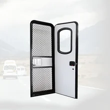 Waterproof Replacement RV American Style Door - US Standard Black Finish Manual Lock RV Door