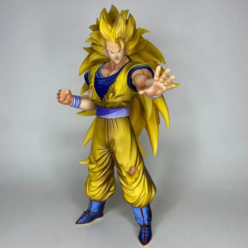 Anime Dragon Ball Z Super Saiyajin 3 Goku Actionfigur GK-Statue Modell Sammlerstück Desktop-Dekoration Spielzeug in Geschenkbox für Anime-Fans