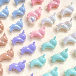 10 Pieces  Cream Like Cute Bunny Straight Hole Beads  DIY Makes Fashionable Jewelry, Necklaces, Bracelets, Accessory Materials