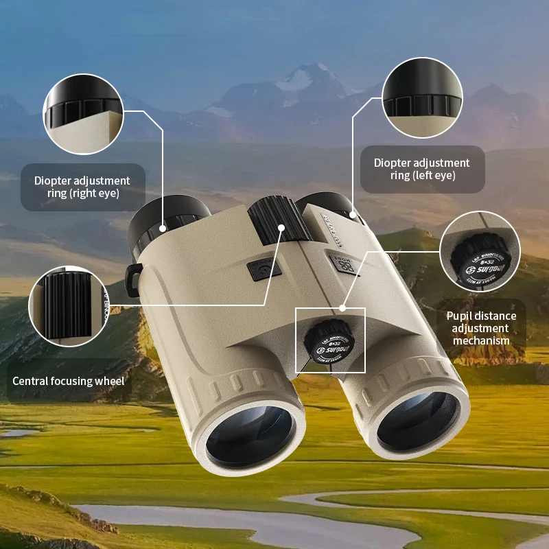 High Precision Laser Rangefinder Binoculars with SD/HD/VD Mode for Hunting Shooting