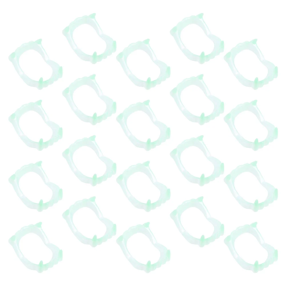 25 Pcs Clothing Vampire Teeth Child False Costume Accessories Plastic Glowing Fangs Halloween Toy