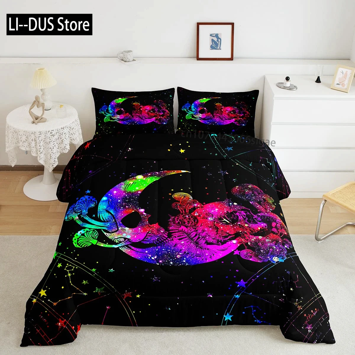 

Lightweight Soft 3 Piece Rainbow Comforter Set With 2 Pillow Covers, Cartoon Bedding Set For Girls Boys Kids, Twin Multi-Color