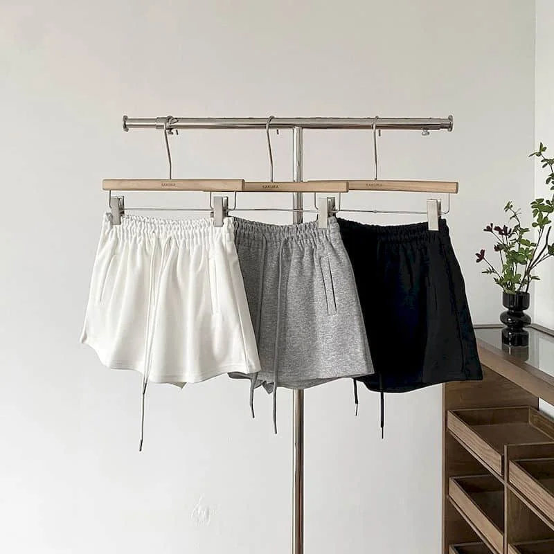 

Шорты для женщин, удобные универсальные спортивные штаны в корейском стиле, широкие шорты, повседневные винтажные брюки с эластичной резинкой на талии, женская одежда