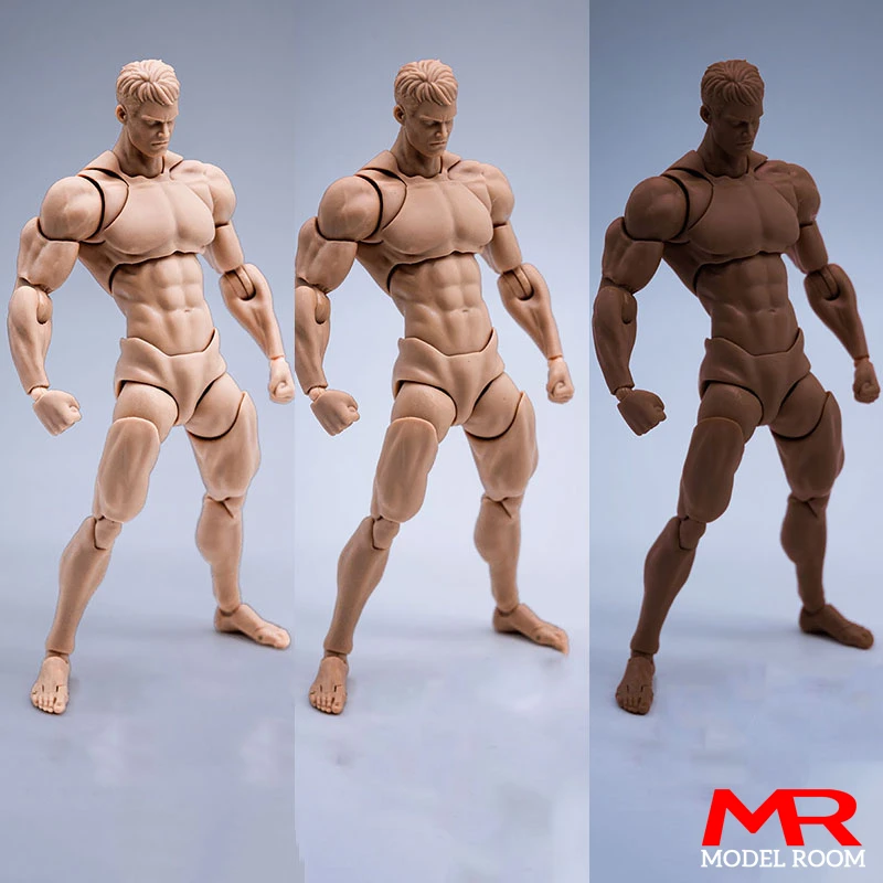 Wind Toys 1/12 Male Muscle Strong Super Flexible Joint Body 16cm Man Action  Figure Doll Model with Head Sculpt 7 Pair of Hands