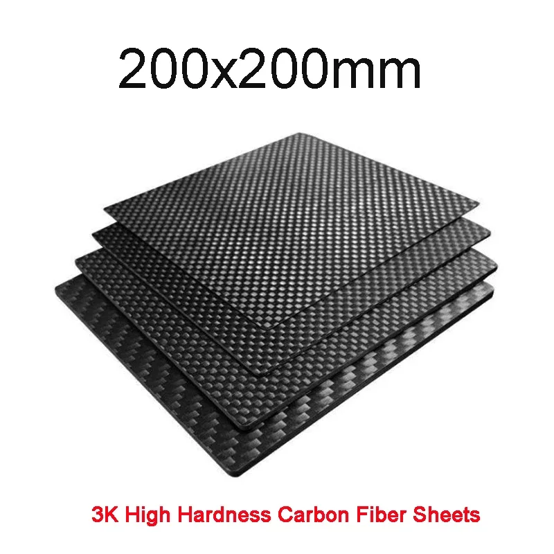 1Pcs  1.0-5mm Thick 200mmx200mm 3K Surface Carbon Plate Panel Sheets High Composite Carbon Panel Board Carbon Fiber Material