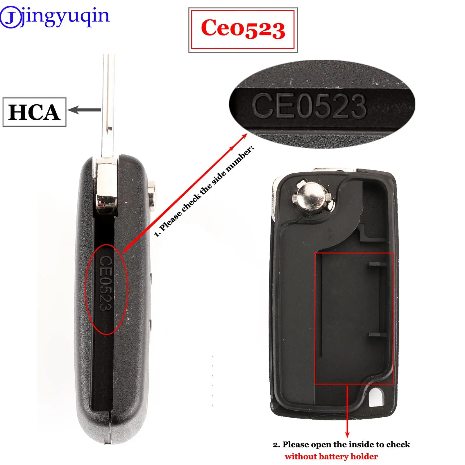 jingyuqin 4 Buttons Remote Flip Car Key Shell Case Fob  For Peugeot 1007 For Citroen C8 VA2/HU82 Blade CE0523