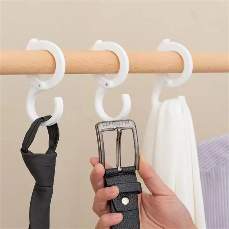 Snap Ring Abs Multifunctional S-shaped S Shaped Hanging Home Wardrobe Closet Hook Plastic Punch-free Portable Railing Adjustable