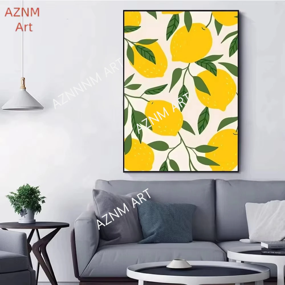 1 Stück Innenraum-Gemälde Zitronen Wandkunst Poster Kunststicker Kaffeehaus Bar Zimmer Wanddekoration
