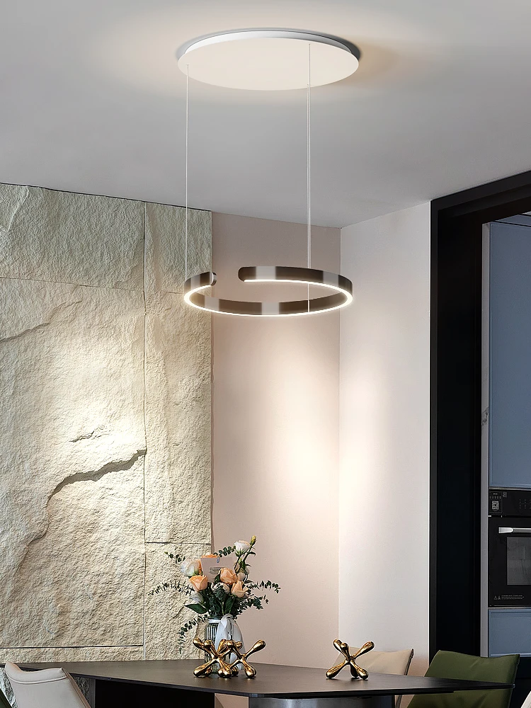 Led restaurante iluminação nordic lâmpada do teto decoração interior pendurado sala de estar quarto villa moderno lustre circular