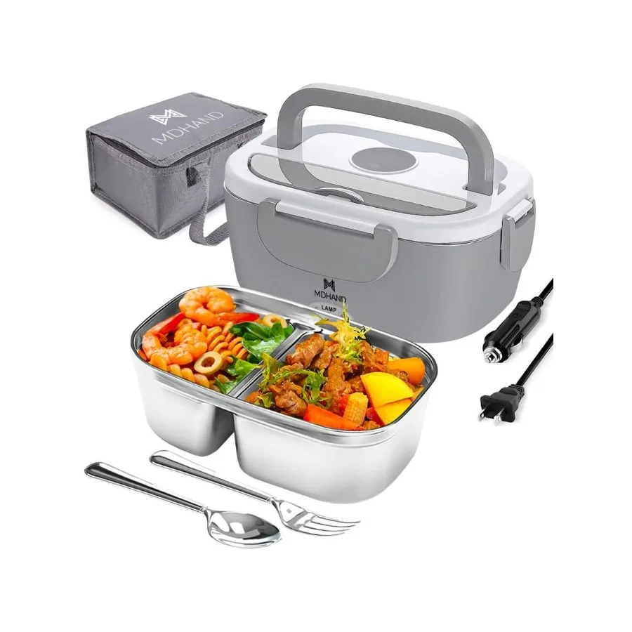 

Electric Lunch Box Food Heater, 65W Heated Lunch Box, Food Warmer Lunch Box 110V/12V/24V Self-Heating Lunch Box For Work/Car/Ou