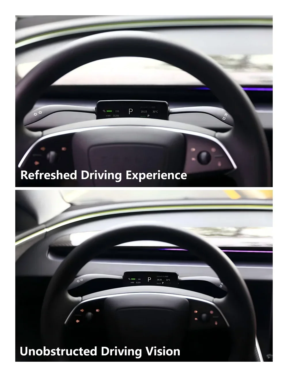 HUD Gear Shift Lever for Tesla Model 3 Highland 2024+ Smart Turning Stalks HUD Instrument Display Physical Shift Grab Kit Handle