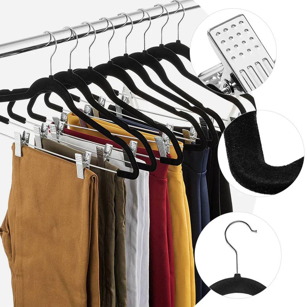 

4Pcs Sturdy Skirt Hangers Anti-Skid Design Multipurpose Jeans Hangers Reliable Household Pants Accessories Pants Accessories