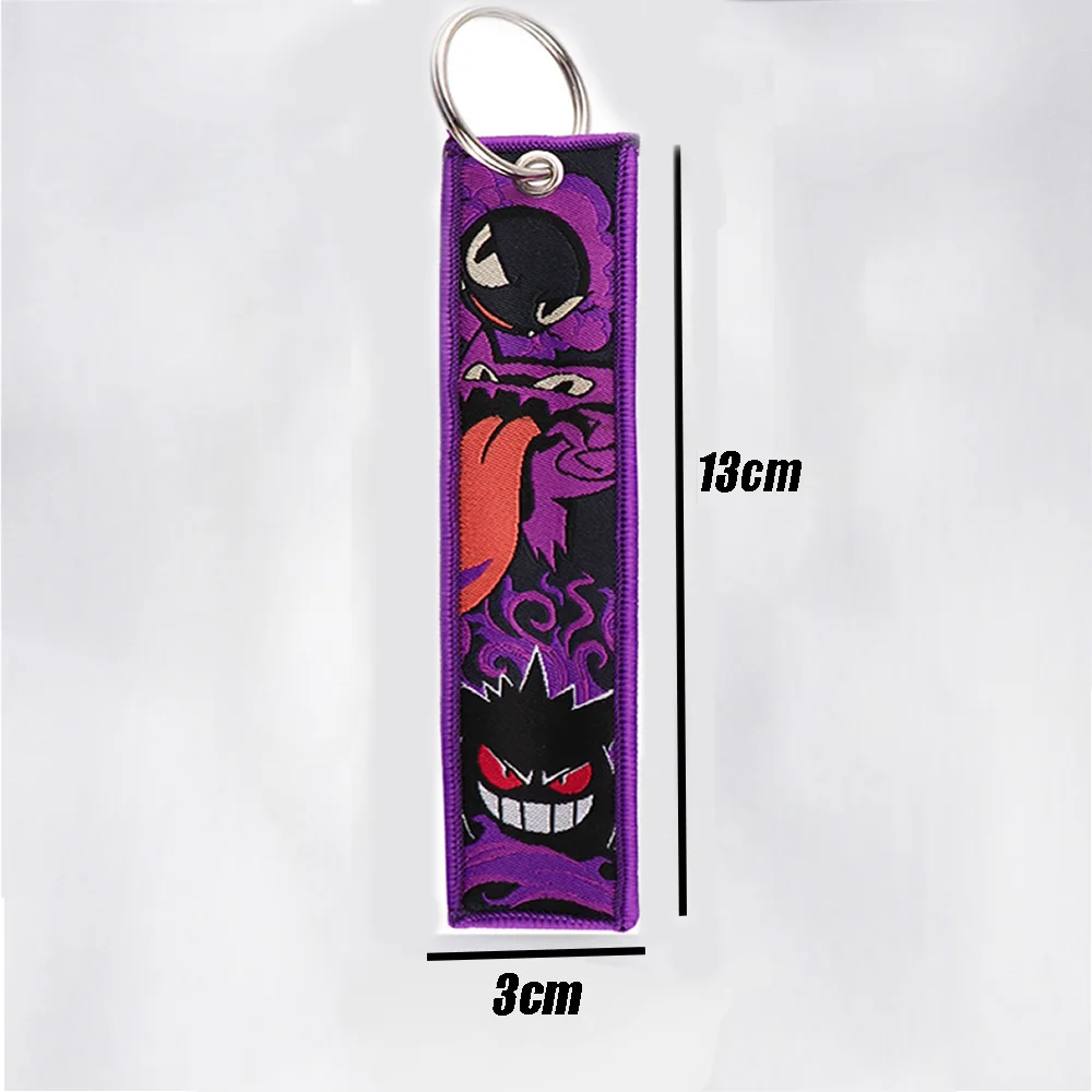 Embroidered Cute Tag keys Car Keychains for Men Keyring Japanese Anime Women Men Novel Fashion Jewelry Accessories