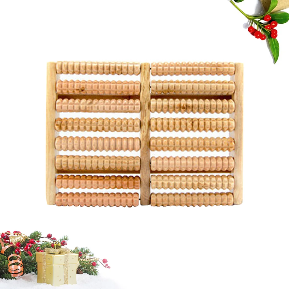 

8-Row Foot Massager Roller Wooden Wheel Massager Wood Roller Foot Trigger Point Acupuncture Massager