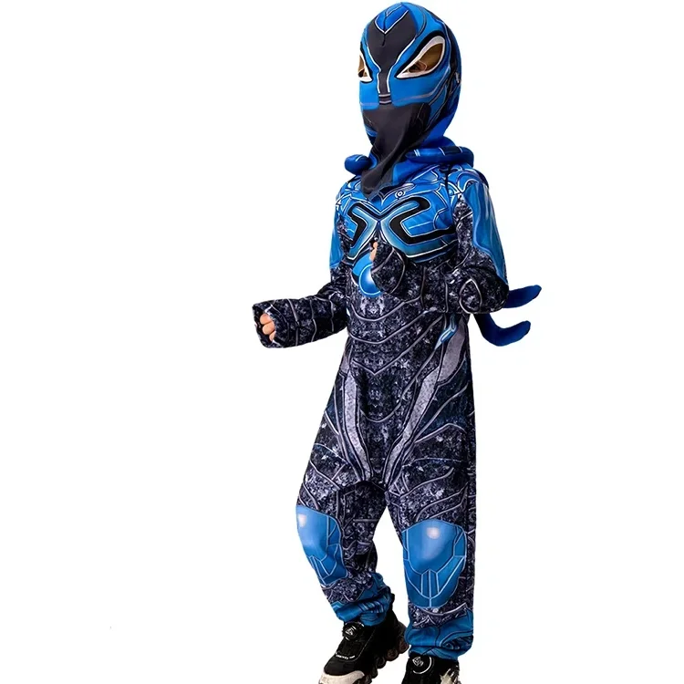 

Niño Superhero Uniform Carnival Halloween Fancy Dress Up Niños Blue Beetle Costume Jumpsuit Mask Backpack Set 2026