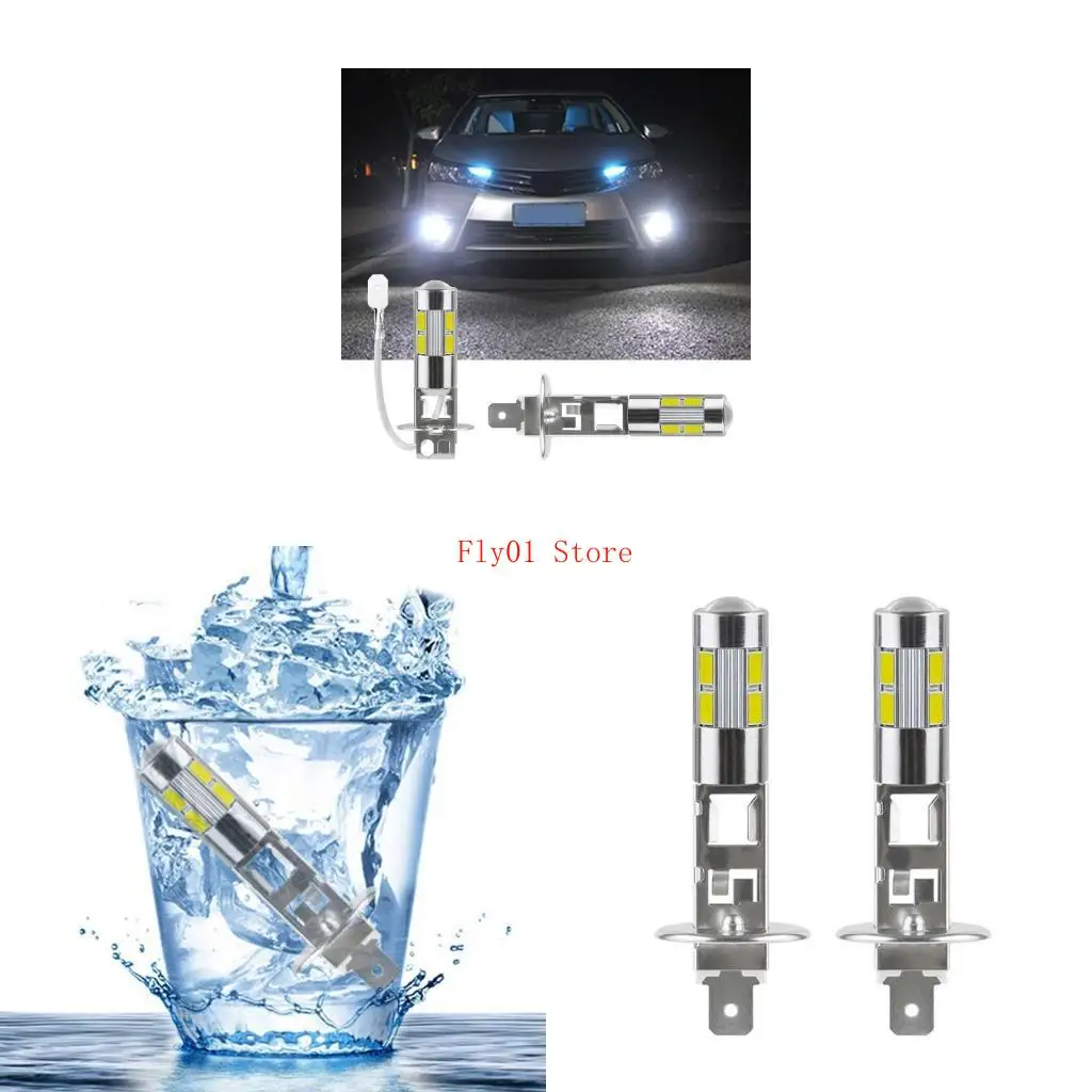 2PCS LUZES CARRO CARGO H1 10SMD 5630 240LM Auto -nevoeiro Lâmpada lâmpada LED T10