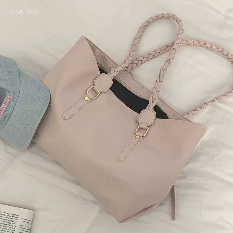 Women's Handbag, Single Shoulder Bag Large Capacity New Casual Simple Solid Color Versatile Woven Single Shoulder Commuting Bag