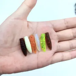 DUODUOYU 20PCS Bread Worm Fishing Lure 0.7g/27mm Silicone Artificial Baits Jigging Wobblers Bass Carp Pesca Fishing Tackle