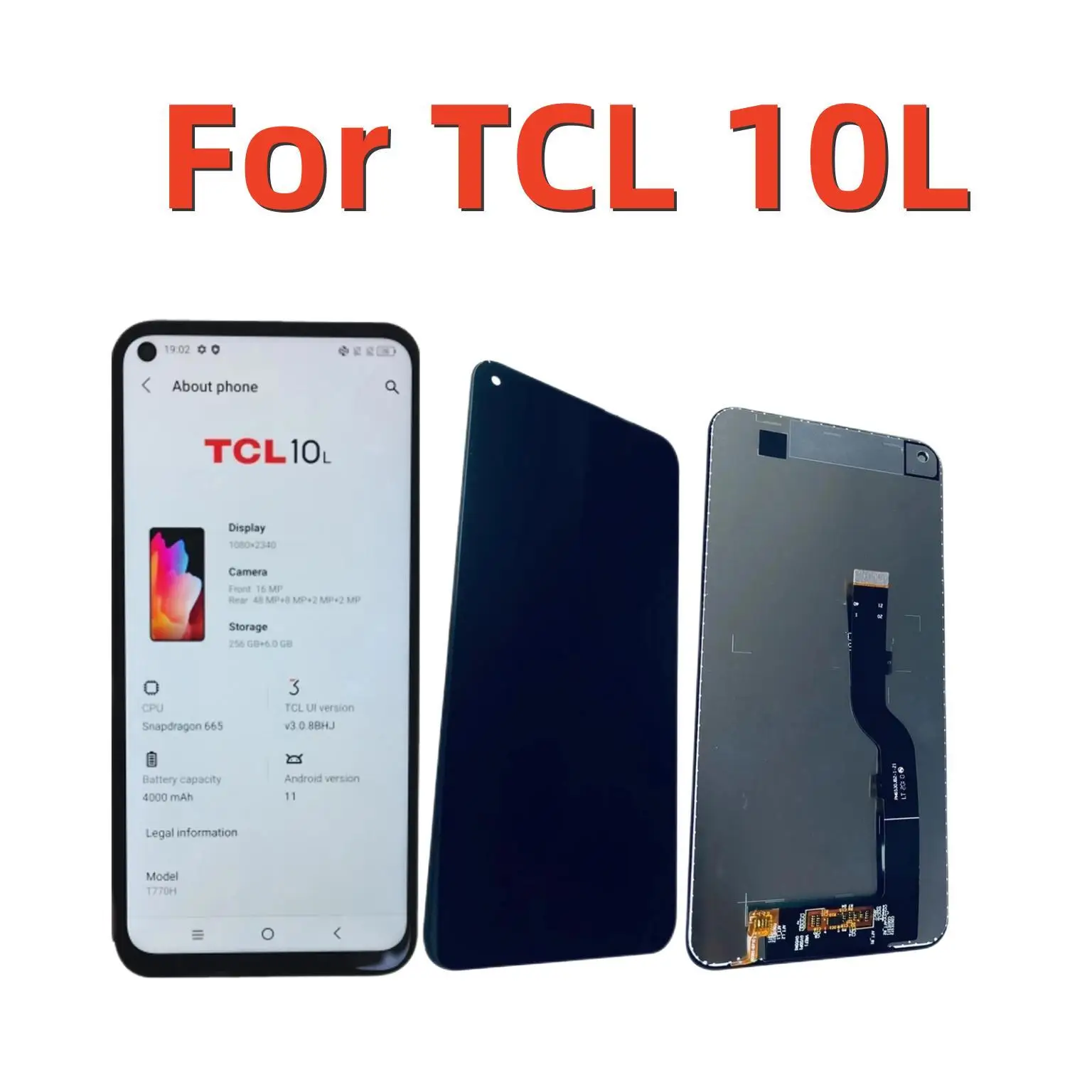 For TCL 10L high-quality LCD screen Touch screen LCD digital instrument assembly for TCL 10L display  LCD