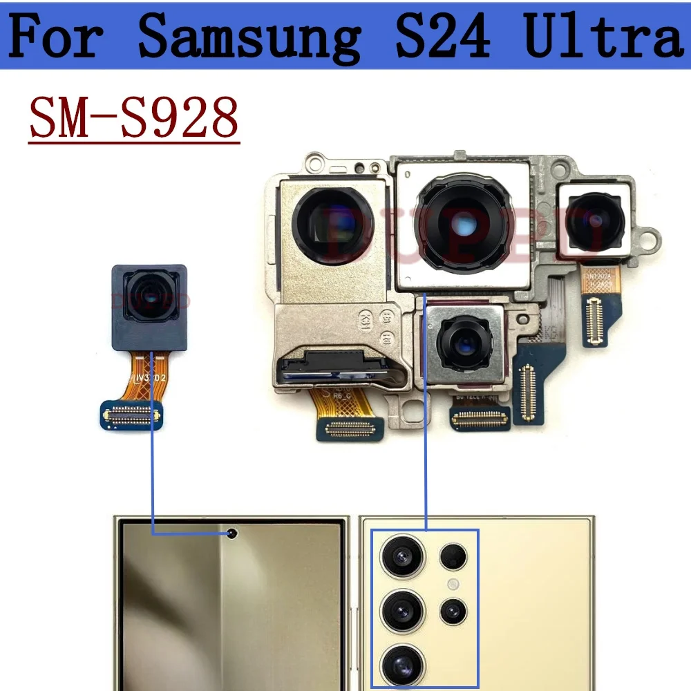 Back Rear Wide Front Camera Module Flex Cable For Samsung Galaxy S24 Ultra 5G S928U S928E S928B S928N