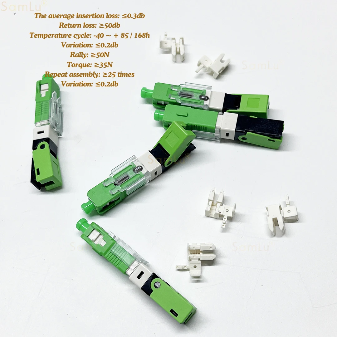 ESC250D SC APC Fast Connector Field Mountable Optical Fiber Quick Connector FTTH Single Mode Low Insertion Loss ≤ 0.3dB