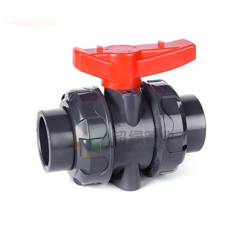 

UPVC Double Union Ball Valve Lisheng SLG Double Union Chemical Plastic PVC Switch