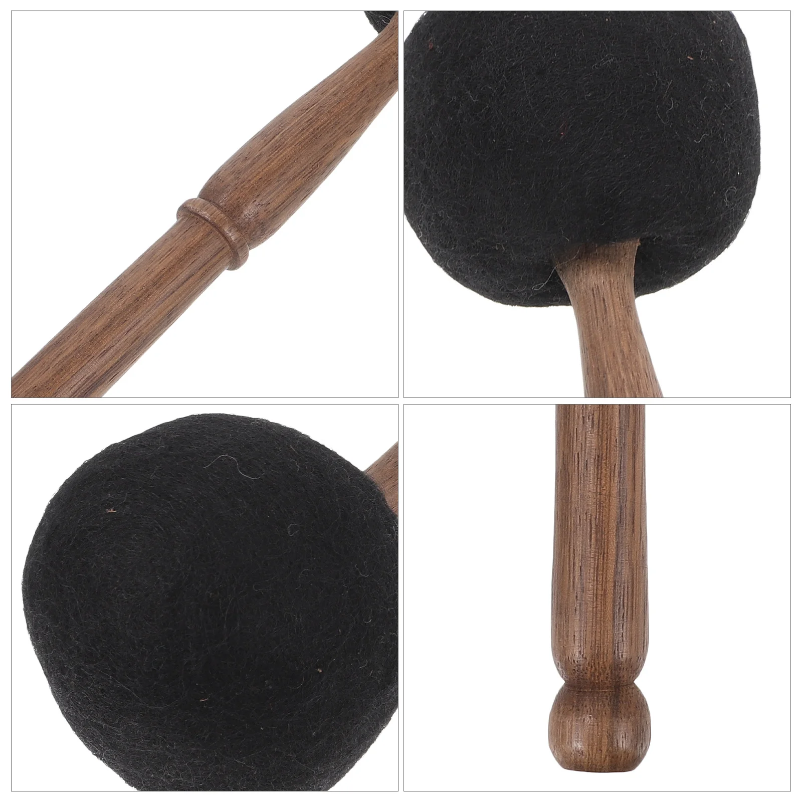 

Wool Felt Bowl Hammer Mallet for Singing Yoga Sound Stick Bowls Black Tibetan Striker