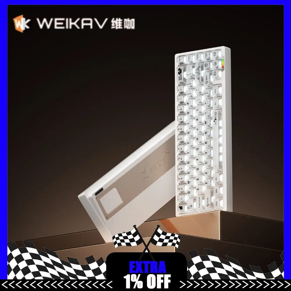 

Weikav Lucky65 V3 Wireless Aluminum Mechanical Keyboard Kit 3 Mode Wired 60% Bluetooth 2.4G RGB Hotswap PC Gaming Keyboard Gift