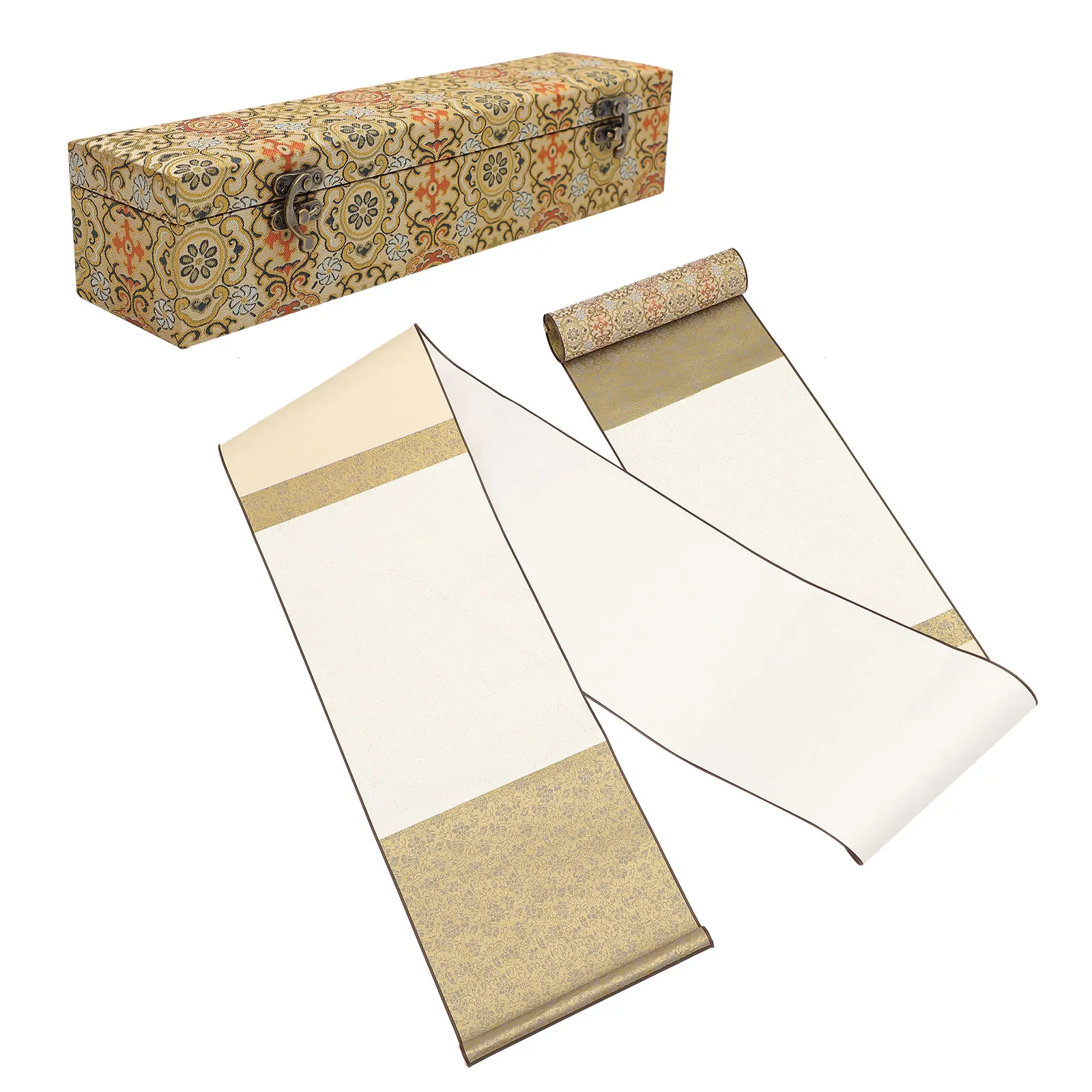 

Chinese Calligraphy Paper Scroll Blank Hanging Drawing Supplies Durable Compact Storage Box Home Office Art Work