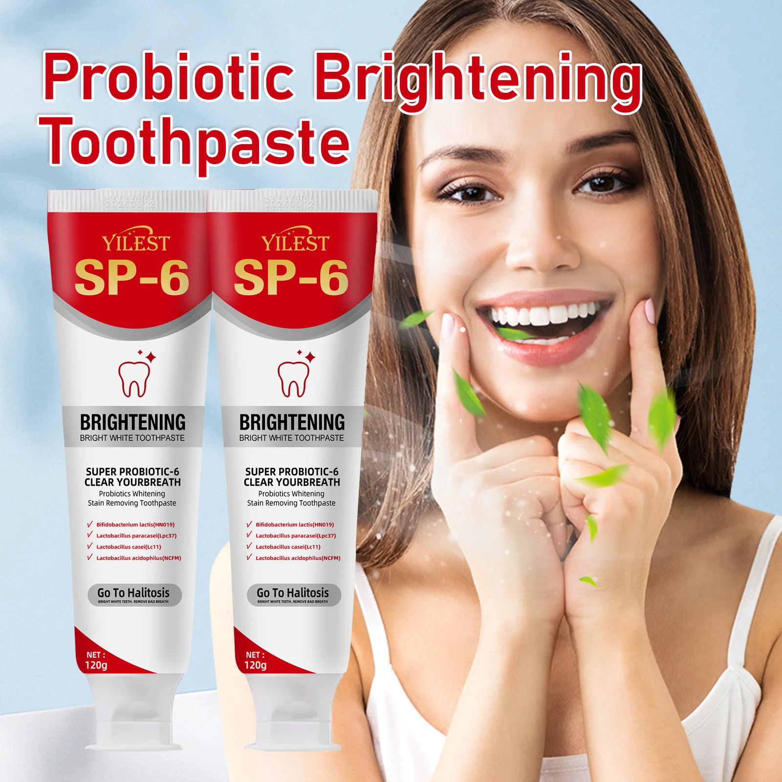 

SP-6 Probiotic Toothpaste Teeth Whitening Cleaning Oral Hygiene Remove Plaque Stains Dental Bleach Tools Teeth Gums Fresh Breath