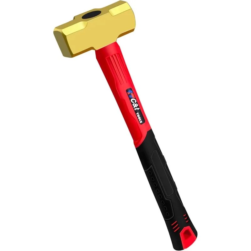 

C&T 2lb Brass Sledge Hammer,Non-Sparking, Comfortable Fiberglass Handle,2-Pounds,Non-Magnetic,Corrosion Resistant