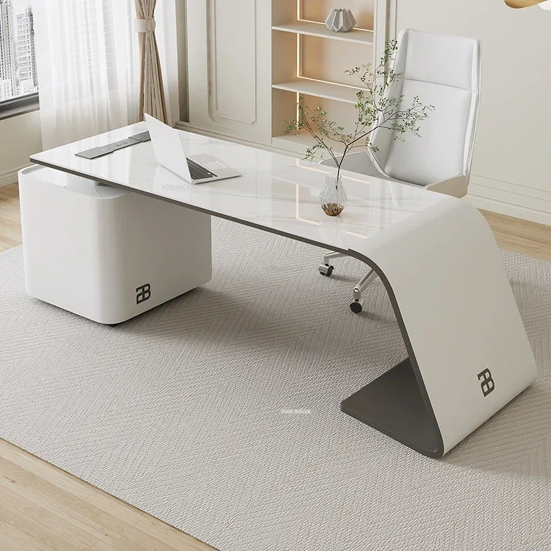 High-end Office Desks Modern Office Furniture Home Living Room Table Study Computer Desk Designer Light Luxury Boss Desk ZZ