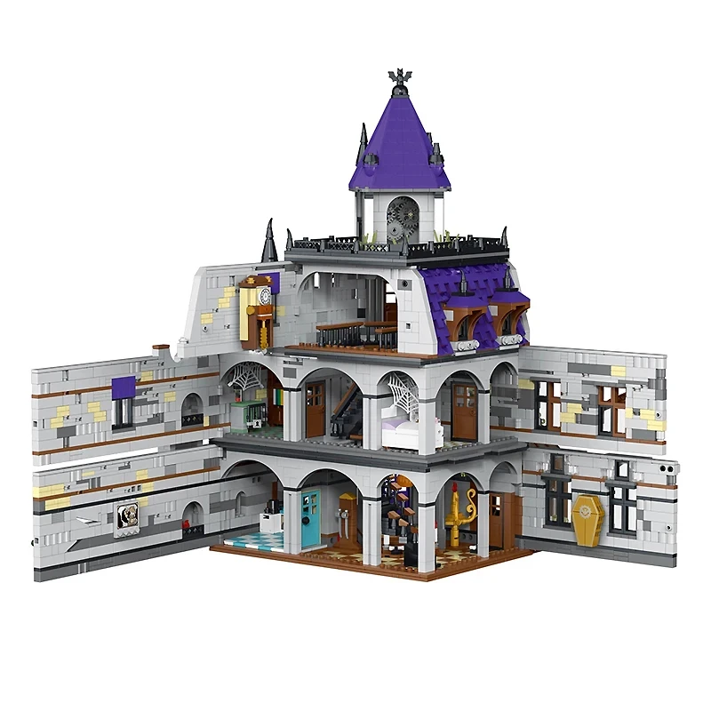 031056 Creative City Street View Mystery Building Construction Blocks Model Haunted House Bricks Children's Toys Gift Set