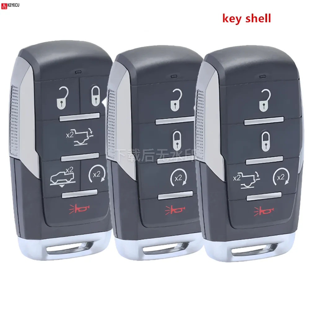 Caja remota Keyecu de 4/5/6 botones para Dodge RAM 1500 Limited LongHorn Truck 2019 2020 2021 2022 OHT-4882056 carcasa de llave Fob