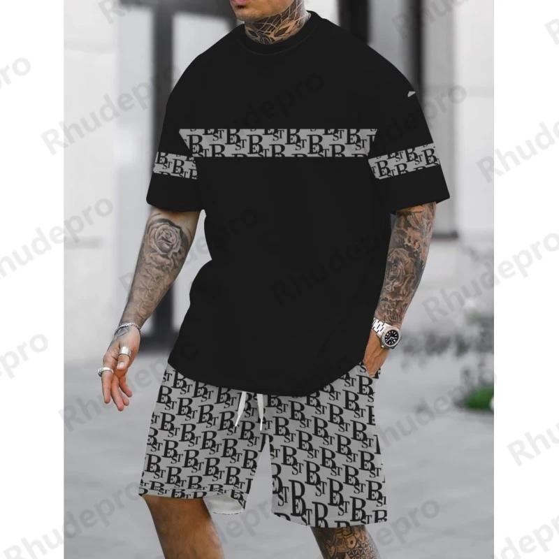 

Summer 2025 New Men's Suit 3D Printed Men's Short Sleeves And Shorts Set Summer Casual Daily Men's T-shirt Outdoor Casual Fashio