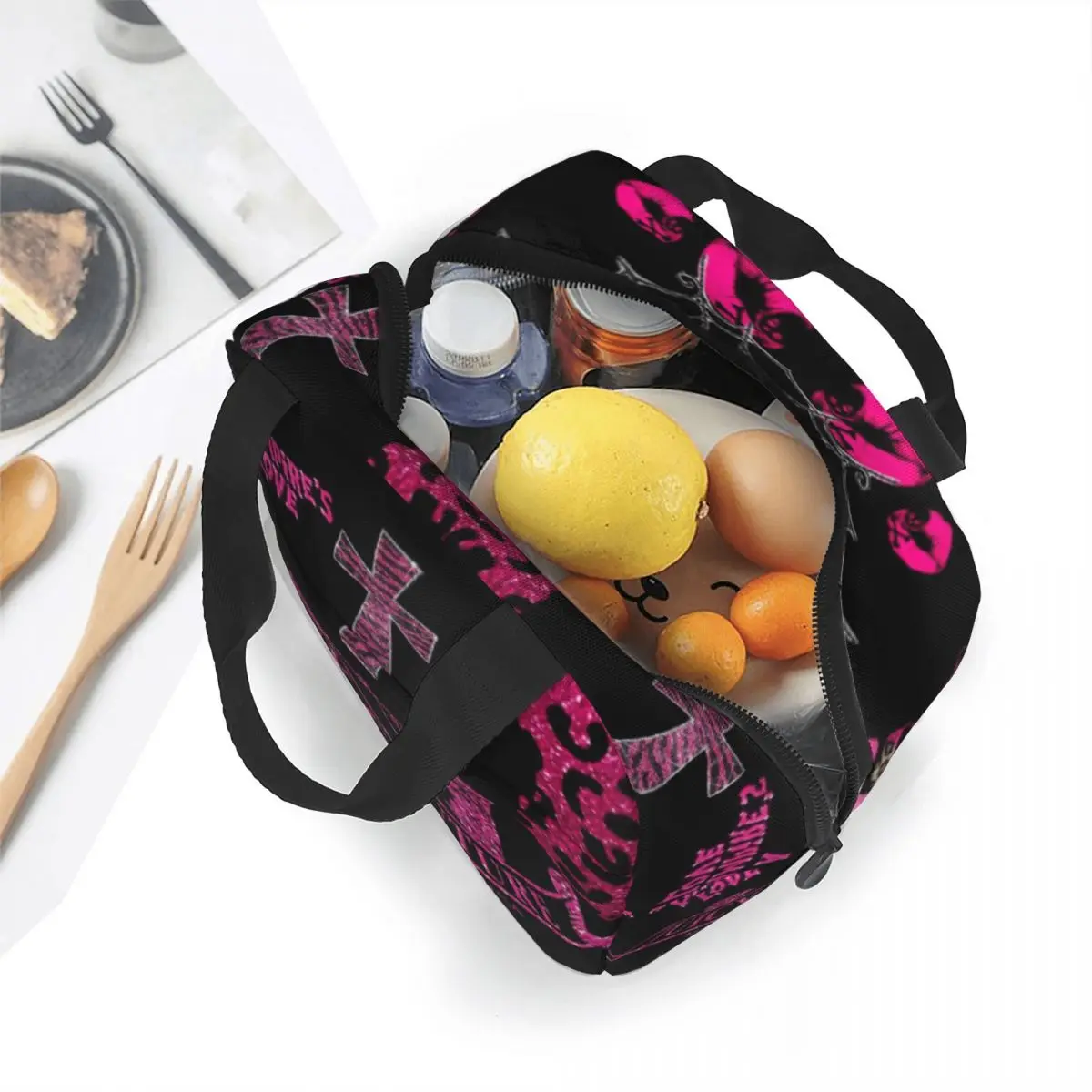 Hot-Sale-Like-Juicy-Couture-Style Lunch Bag for School Waterproof Picnic Thermal Cooler Insulated Lunch Box Women Kids Tote Bags