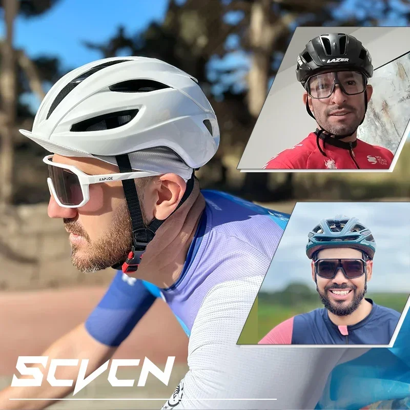 Scvcn New Men\'s UV400 Photochromic Cycling Sunglasses Women Sports Running Eyewear for Men Glasses Road Bike Bicycle Goggles