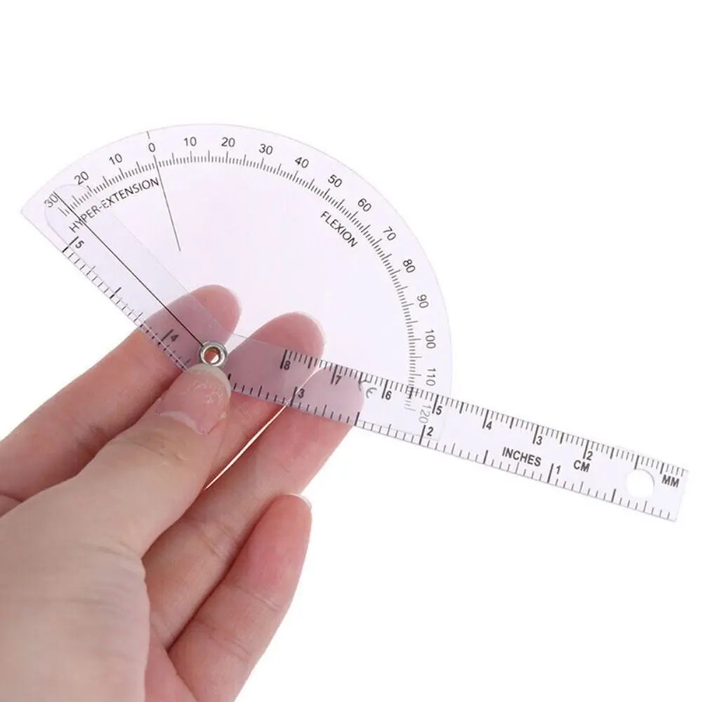 Portable Plastic Finger Goniometer Professional Angle Ruler Transprent Protractor