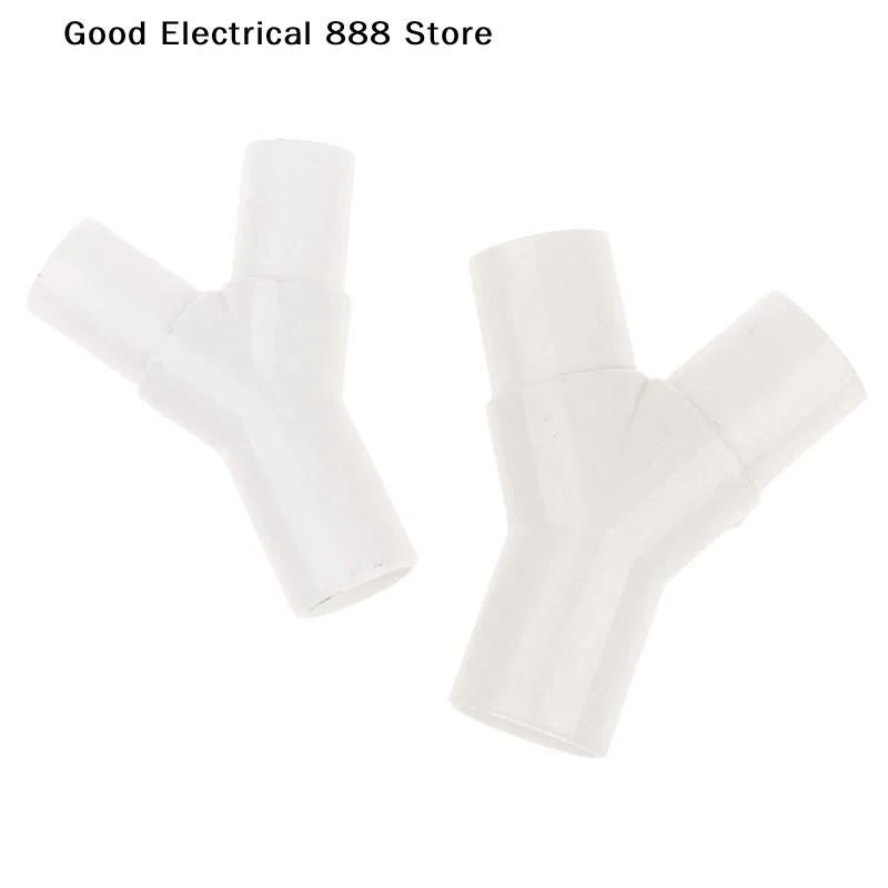 【G】1Pc PVC Plastic Pipe 3 Way Connector Y Type Tee Y Tee Fork Water Pipe Drip Box Joint 16mm 20mm