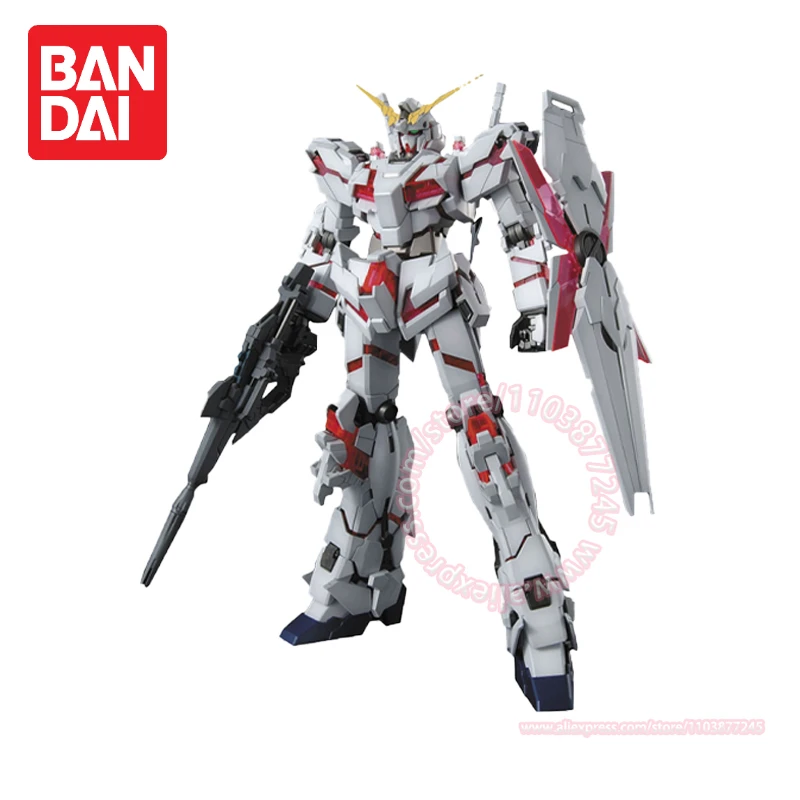 BANDAI MG Gundam Unicorn Assembly Model Tabletop Decoration Can Move Doll Children's Toys Birthday Gift Cool Hand1/100