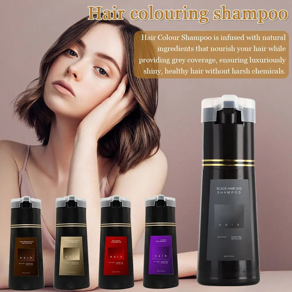 Nova Instant Coloring Shampoo Natural Black Color For Men Women Hair Dye Herbal Brown Purple Hair Dye Hair Dye Shampoo 2024 T9c7