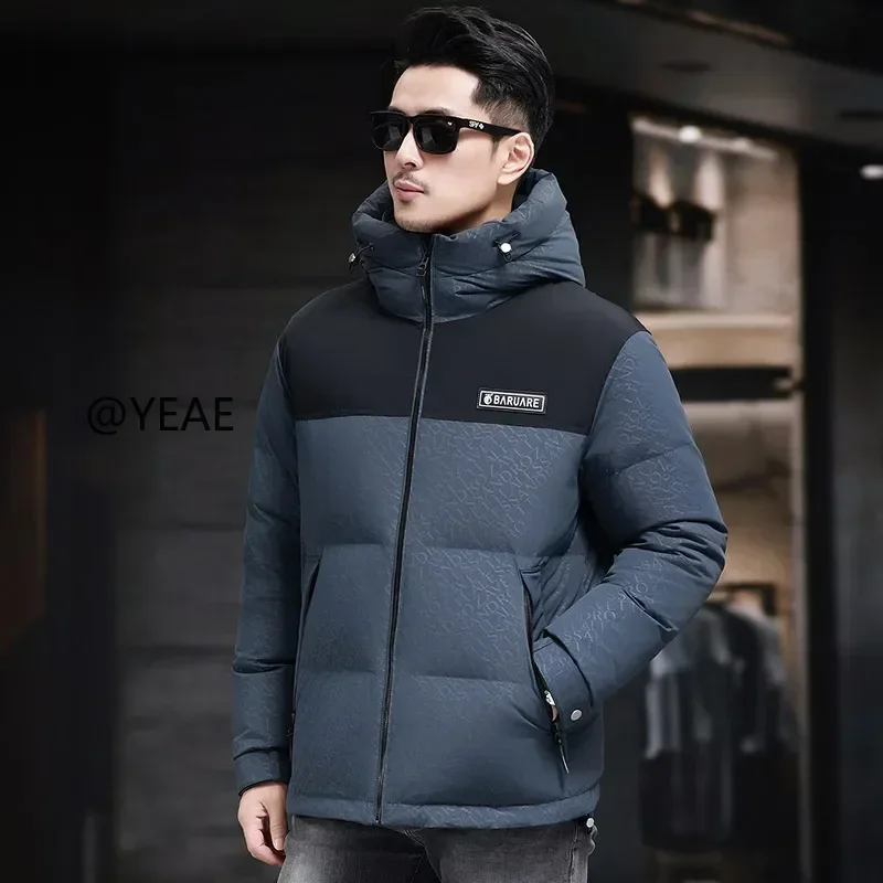 Ropa de diseñador YEAE, chaqueta corta ligera de plumón de pato para hombre, chaqueta acolchada de lujo, abrigo frío para hombre para invierno