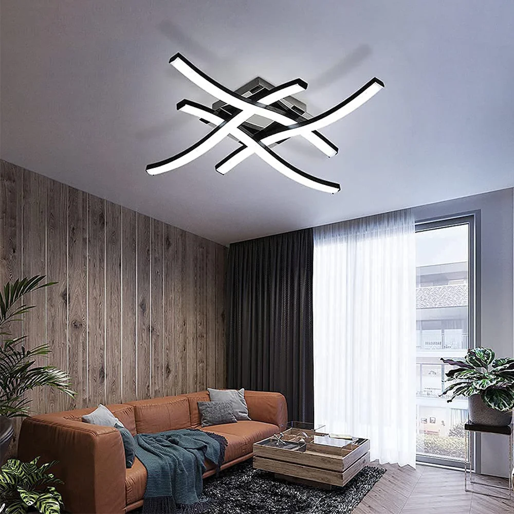 24W LED Modern Ceiling Lamp For Living Room Bedroom Interior Lighting Kitchen Forked Shaped Design Ceiling Lights Chandelier