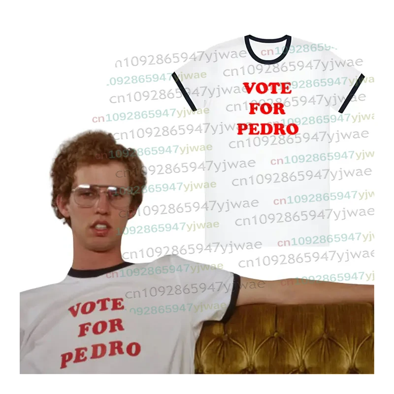 2026 Napoleon Dynamite Vote For Pedro TShirt Summer Fashionable Streetwear Breathable Causal Short Sleeve Y2k Men's Clothing Top