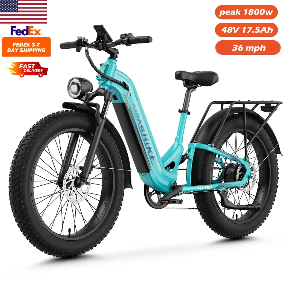 Electric Bike 1800W 48V 36MPH 26"Fat Tire ebike E Bicycle Dual Suspension Ebike