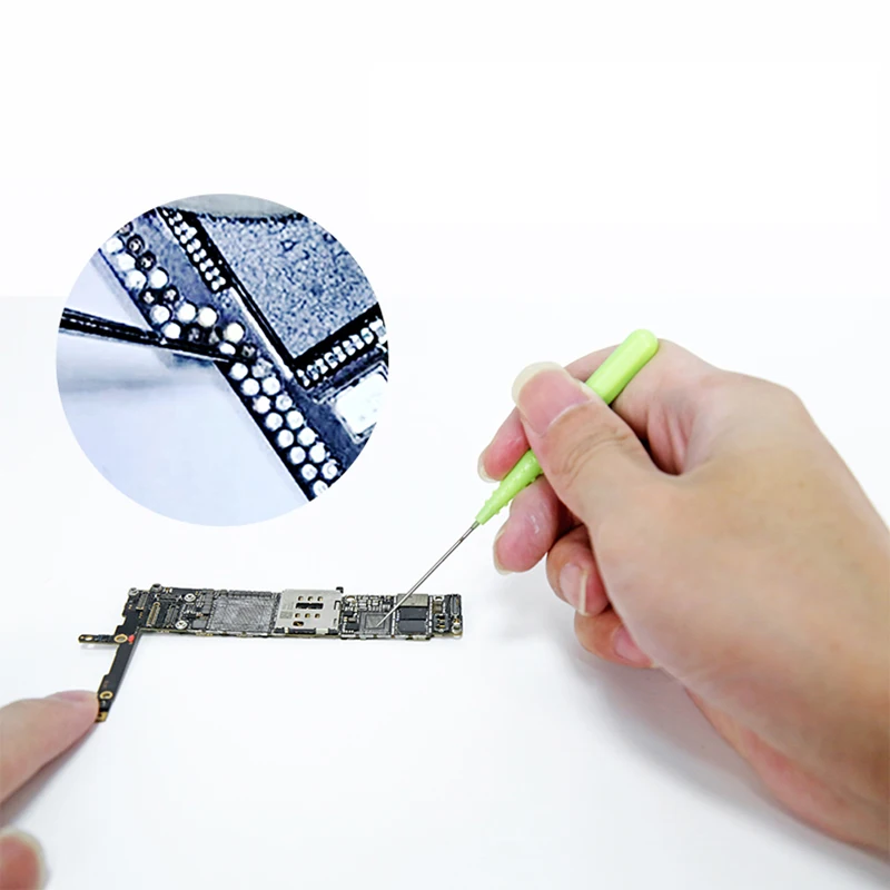 3 w 1 końcówki lutownicze kawałek lutowniczy Dot naprawa z igłą do płyty głównej PCB Jumper drut miedziany z linką do puszczania naprawa punktowa