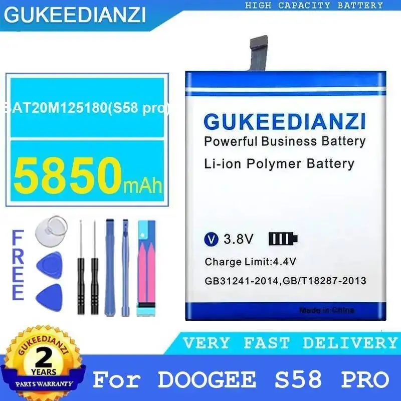

Аккумулятор для мобильного телефона Doogee S58 Pro BAT20M125180, премиум-класс, замена, 5850 мАч
