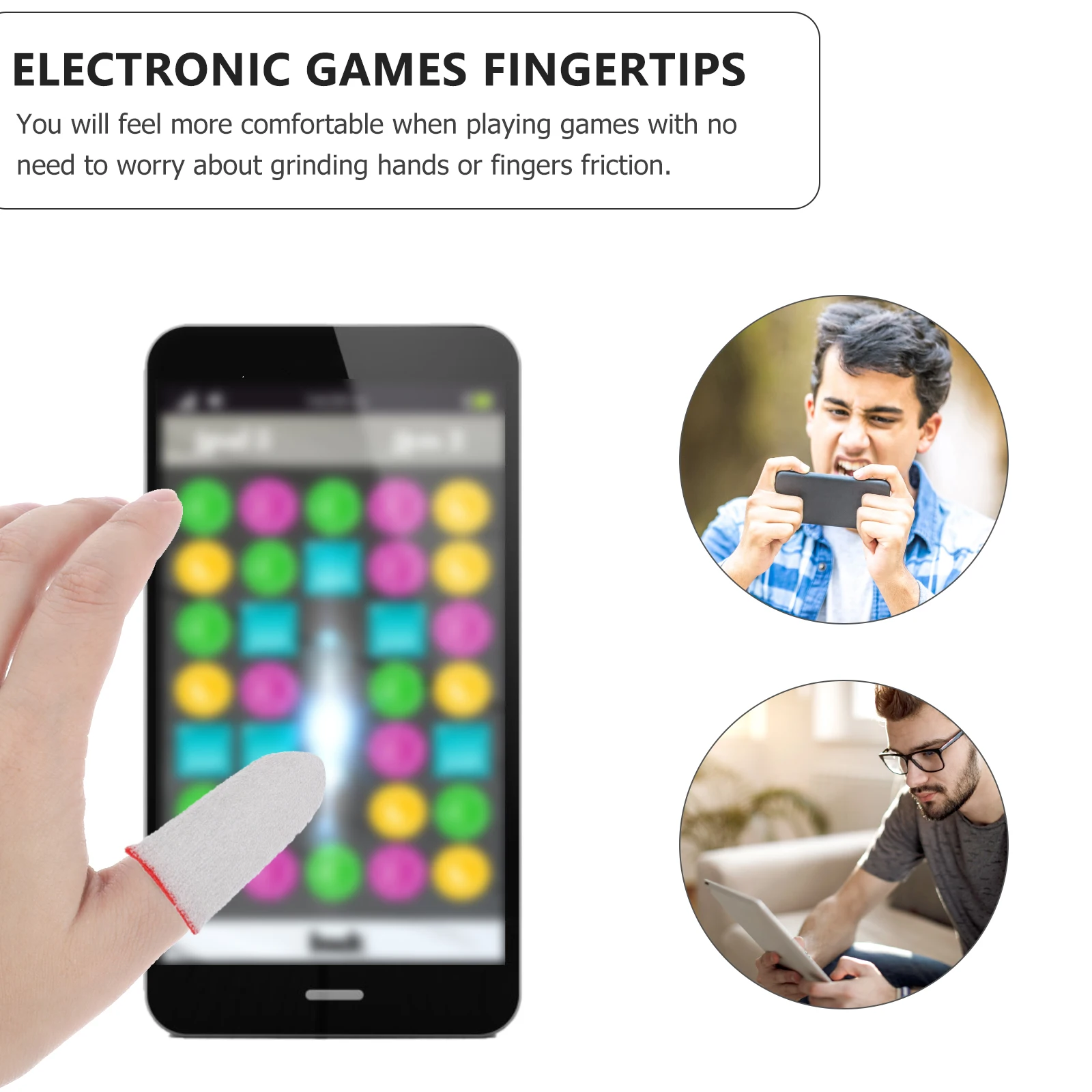 

4 Pairs Finger Cot Games Gaming Accessories Anti-slip Cover Fiber Sleeves Touchscreens Thumb